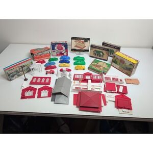 Vintage Plasticville Lot Church Firehouse Frosty Bar Cars House Water Tank Kits